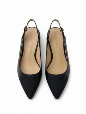 Coach Black Pointed-Toe Slingback Flats